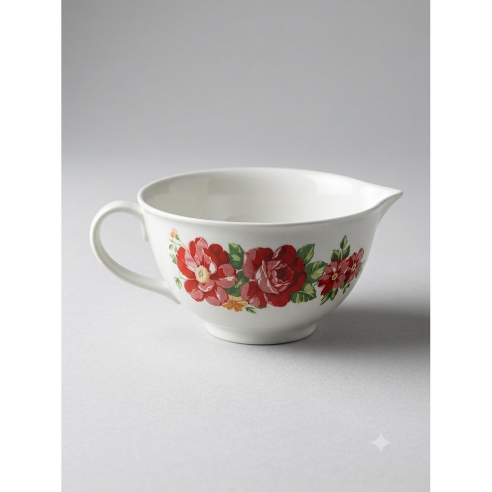 The Pioneer Woman Red Floral Melamine Measuring Cup 1 Cup 8oz White Farmhouse